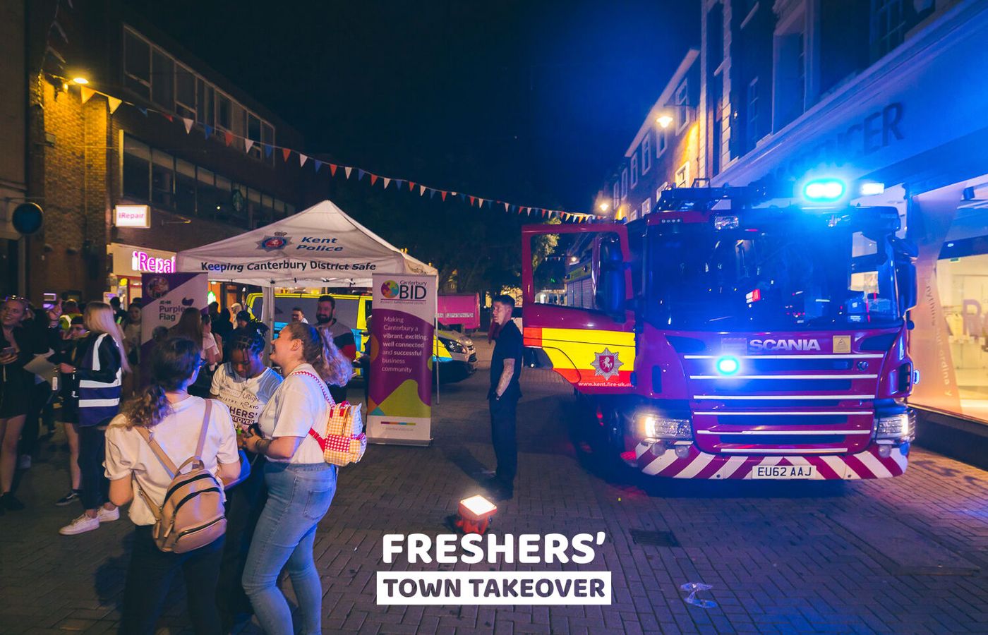 Freshers&rsquo; Town Takeover, Canterbury, with Kent Police and Canterbury BID