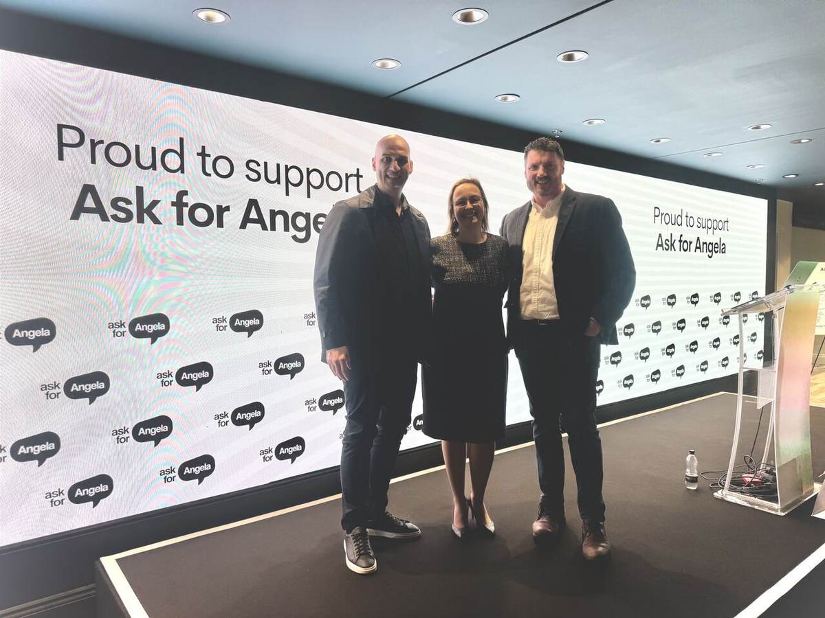On stage at a national Ask for Angela event
